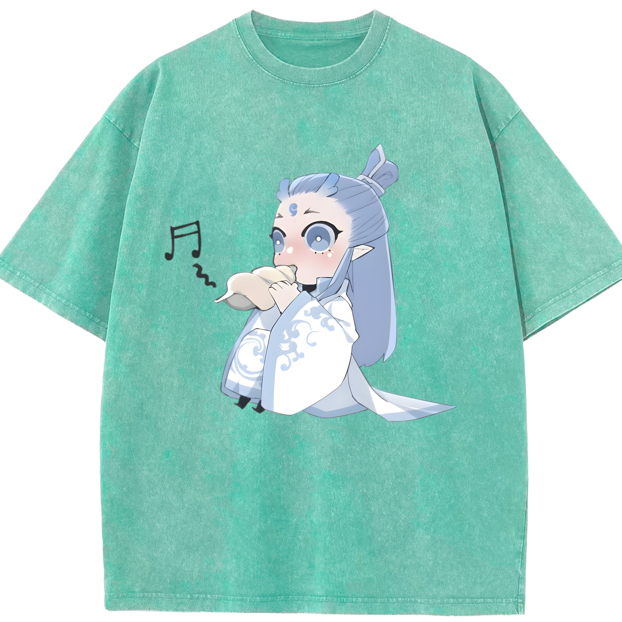 （画像用） Ne Zha 2 ナタ 魔童の大暴れ 綿100% ヴィンテージ風 半袖Tシャツ（フロントプリント）